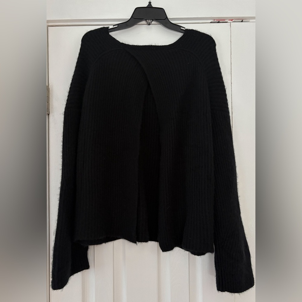 Le Kasha Black Open-Back Cashmere‎ Sweater One Size EUC